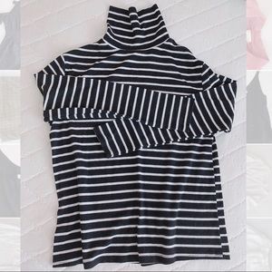 Turtle Neck Black & White Stripes (long sleeve)